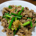 yunaochan's cooksnap of when they made ❀にんにくの芽と豚肉の炒め物❀.
