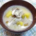 えるえる２８６'s cooksnap of when they made まいたけとさつま芋の豆乳お味噌汁.