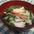 chokomi513's cooksnap of when they made 秋風味♪豆苗とカニカマのあざやかすまし汁.