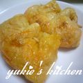 yukiはぴ's cooksnap of when they made ✿マヨキムチーズIN油揚げ包み✿.