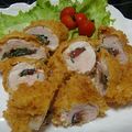 波波子's cooksnap of when they made 鶏肉の胸肉と梅肉と大葉のはさみカツ☆.