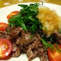 せがわたつゆみ's cooksnap of when they made ☆牛肉の青じそトマトのせ.