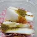 加藤律子's cooksnap of when they made ✿チーズサンドはんぺんのバジルソースかけ.