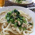 woollion's cooksnap of when they made 挽肉と小松菜のあんかけうどん.