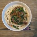 くわかみ君's cooksnap of when they made 釜揚げ　韮そぼろつけ麺.