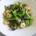 tao994's cooksnap of when they made 小松菜とエビのニンニク塩炒め☆.