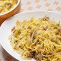 yuihiko's cooksnap of when they made インスタントで作る汁無しピリ辛もやし麺.