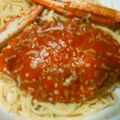 やぶの嫁's cooksnap of when they made 渡り蟹のトマトクリームスパゲッティ.