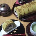 アゃ子's cooksnap of when they made 抹茶・黒蜜がけ☆ロールケーキ.