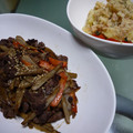 Ｈug's cooksnap of when they made ごぼうと牛肉のオイスター炒め.