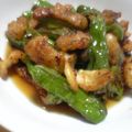 kikusui's cooksnap of when they made 鶏皮としし唐のパリパリ炒め　ポン酢がけ.