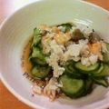 のじまさん's cooksnap of when they made 塩もみきゅうり、あじの干物和え.