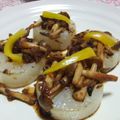 mimo14's cooksnap of when they made 大根ステーキ☆きのこのバルサミコソース.