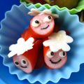 coconachu's cooksnap of when they made キャラ弁！　おかず　ウインナーポニョ♪.