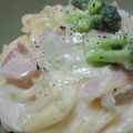 すがお家。's cooksnap of when they made 豆乳と白味噌で ○和風カルボナーラ○.