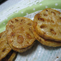 takamori's cooksnap of when they made れんこんの甘辛はさみ焼き.