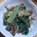 SILK0205's cooksnap of when they made 豚こま切れ肉と小松菜と人参のごまあえ.