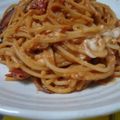 菜乃果's cooksnap of when they made イカワタ入りトマたまスパゲッティー.