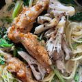 秀狼1011's cooksnap of when they made きのことほうれん草のクリームスープパスタ.