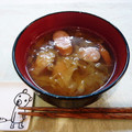 Kenmamac's cooksnap of when they made ｷｬﾍﾞﾂとｿｰｾｰｼﾞのお味噌汁.*゜.