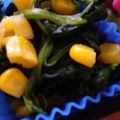みかん主婦's cooksnap of when they made ほうれん草とコーンのマヨカレー炒め.