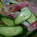 myukitty's cooksnap of when they made きゅうりとみょうがの甘酢漬け.