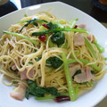 ゆんゆー's cooksnap of when they made ☆小松菜とﾍﾞｰｺﾝのﾊﾟｽﾀ☆.