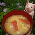 ピンクのこぶた's cooksnap of when they made エコCooking　すいかの皮でお味噌汁.