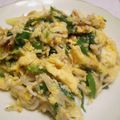 sakuni's cooksnap of when they made 朝食にピッタリ☆ねぎとしらすの卵炒め.