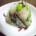 氷神流唯's cooksnap of when they made 枝豆・塩コンブの　手毬おにぎり♪.
