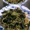 ちかぽん０８０３'s cooksnap of when they made ワカメと青菜のシンプル塩焼きそば.