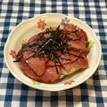 にきけん's cooksnap of when they made お歳暮のハムや厚切りハムで♡焼きハム丼♡.