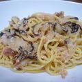 poilane's cooksnap of when they made たらことしいたけと玉ねぎのパスタ.