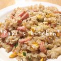 papikun's cooksnap of when they made おさかなのソーセージでパパッとチャーハン.