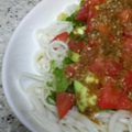 もりＰ's cooksnap of when they made アボカドとトマトの中華風豆腐そうめん.