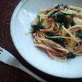 にゅあ's cooksnap of when they made スパゲッティ　春菊パスタ.