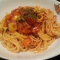 サトモユリア's cooksnap of when they made エリンギのピリ辛トマトソースパスタ.