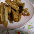 どんころ's cooksnap of when they made 揚げごぼうの甘辛あえ☆.