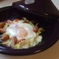 ロシアン's cooksnap of when they made タジン鍋で☆キャベツの目玉チーズ焼き.