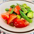 よしよしのキッチン☆'s cooksnap of when they made トマトとオクラのコク旨ポン酢和え.