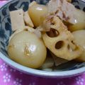 hana_sola's cooksnap of when they made レンコンと玉こんにゃくのかつお煮.
