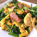 あっちゃんキッチン♪'s cooksnap of when they made 簡単！ほうれん草と卵のウインナー炒め.
