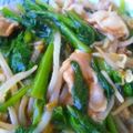 rere23's cooksnap of when they made 小松菜とモヤシで豚肉の辛子炒め.