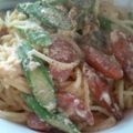 アヤコフ's cooksnap of when they made アスパラとソーセージのマヨ玉カルボ風スパ.