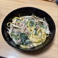 むぎさん's cooksnap of when they made ほうれん草とベーコンのクリームパスタ.