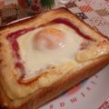 rie-tin's cooksnap of when they made 目玉焼きトースト★.