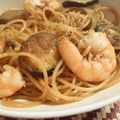 sumimio's cooksnap of when they made ✿なすと海老のバターしょうゆパスタ✿.