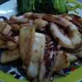 emi&misaki's cooksnap of when they made イカのニンニク醤油バターソテー.