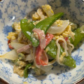 tamispada's cooksnap of when they made ✿新たまねぎと絹さやのふわとろ卵とじ✿.