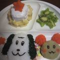 EXILEwoman's cooksnap of when they made １歳お誕生日プレート いないいないばあ.